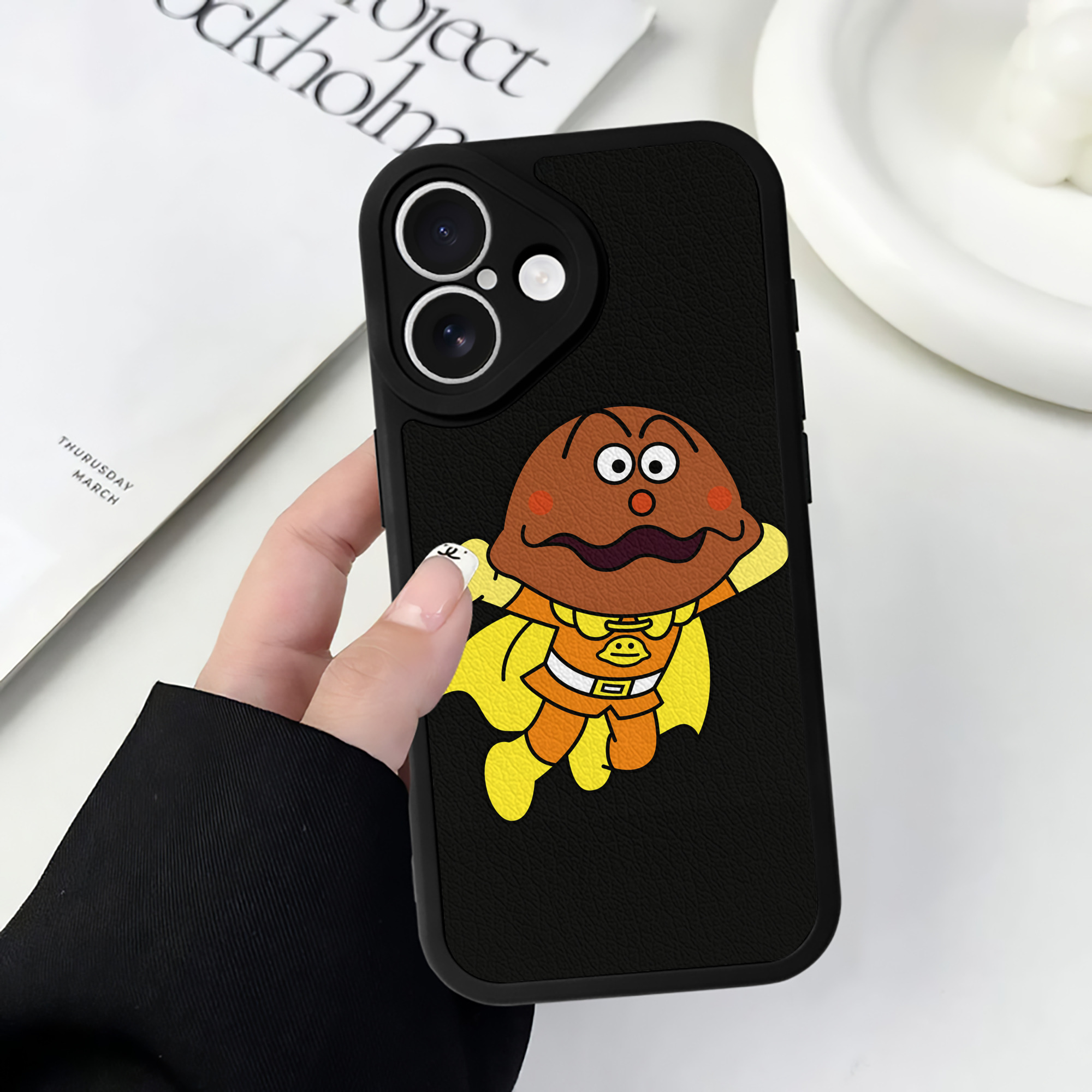 （画像用） アンパンマン Anpanman 【iPhone 16シリーズ対応】シリコンスマホケース（レザー調） 材質：シリコン